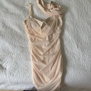 Oh Polly Blush One Shoulder Dress